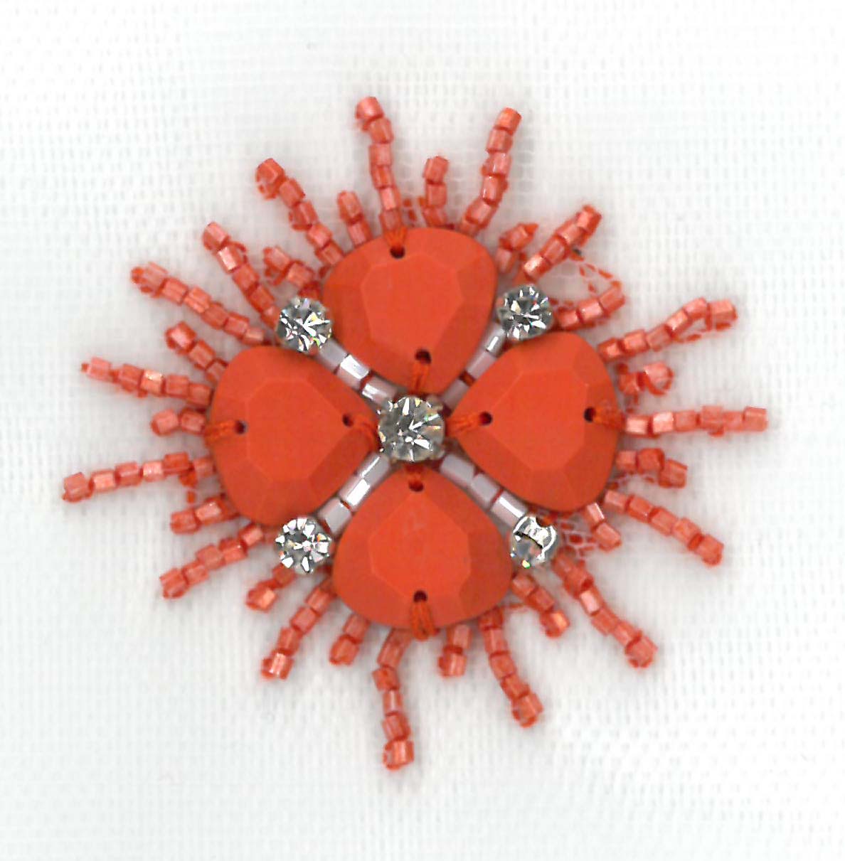 CRYSTAL BEADED MOTIF - ORANGE